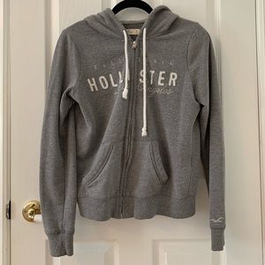 Hollister, Grey, Full-Zip Hoodie